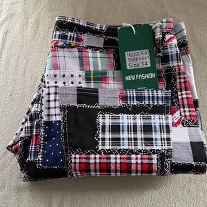 Men's Patchwork Straight Jeans - Multicolor